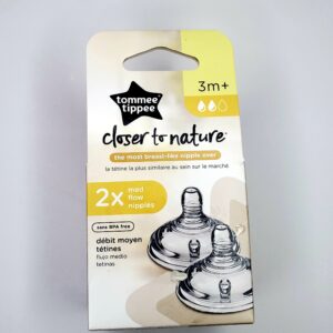 Tommee Tippee Closer to Nature Nipples (2pk) 3M+ Medium Flow